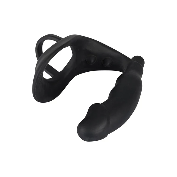 Black Velvets Ring + Vibro Plug - Wibrujący korek analny z pierścieniem erekcyjnym