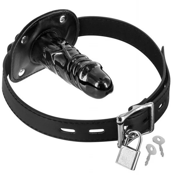 Fetish tentation Penis Gag T2 - knebel z penisem do ust na kłódkę