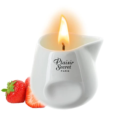 Plaisir secrets Bougie Candle STRAWBERRY - Świeca do masażu, zapach truskawek