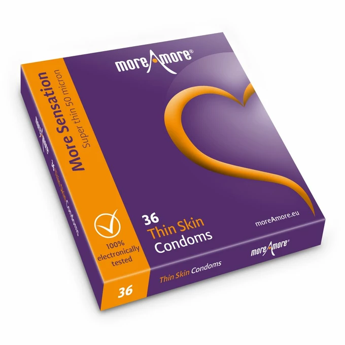 MoreAmore Condom Thin Skin 36 szt - Ultracienkie prezerwatywy