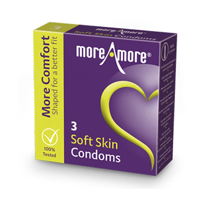 MoreAmore Condom Soft Skin 3 szt - Prezerwatywy o ułatwionym zakładaniu