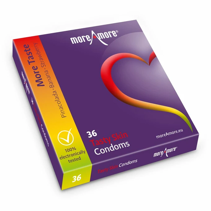 MoreAmore Condom Tasty Skin 36 szt - Prezerwatywy smakowe