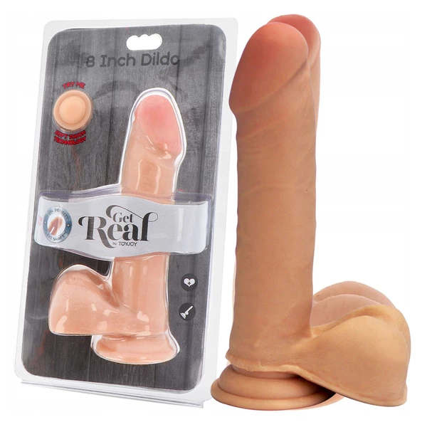 Get real 8 inch - dildo na przyssawce, cielisty