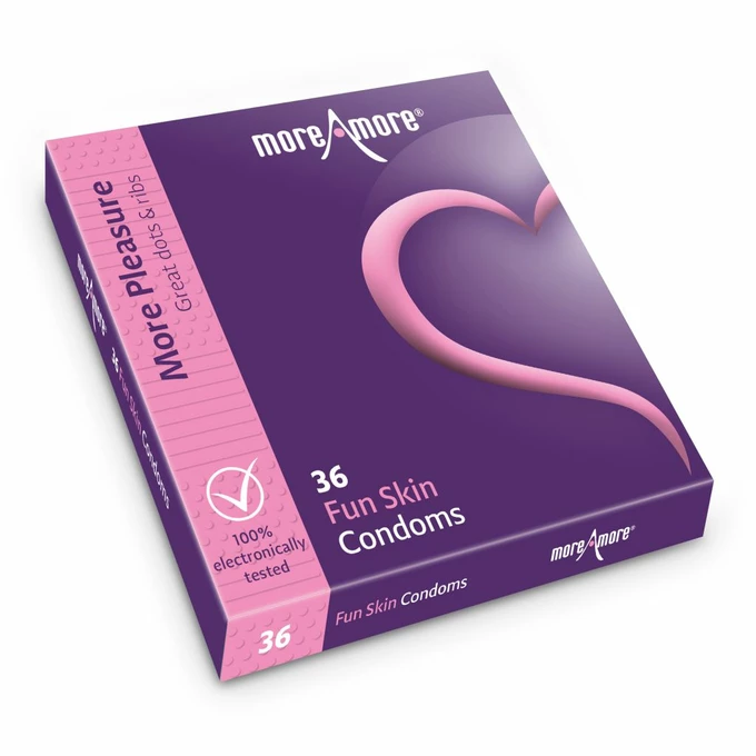 MoreAmore Condom Fun Skin 36 szt - Prezerwatywy z wypustkami