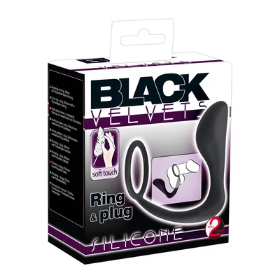Black Velvets Plug- Ring &amp; Plug - Korek analny z pierścieniem