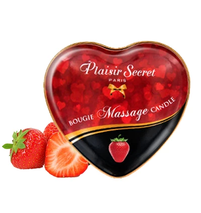 Plaisir secrets Massage Candle STRAWBERRY - Świeca do masażu, zapach truskawek