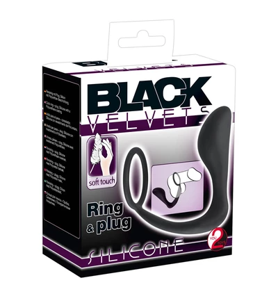 Black Velvets Plug- Ring &amp; Plug - Korek analny z pierścieniem