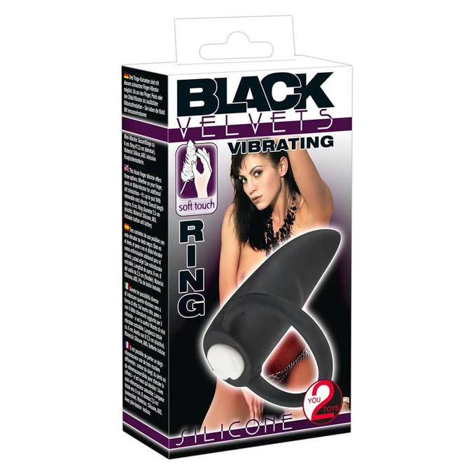 Black Velvets Ring Vibration bullet - Wibrujący pierścień erekcyjny