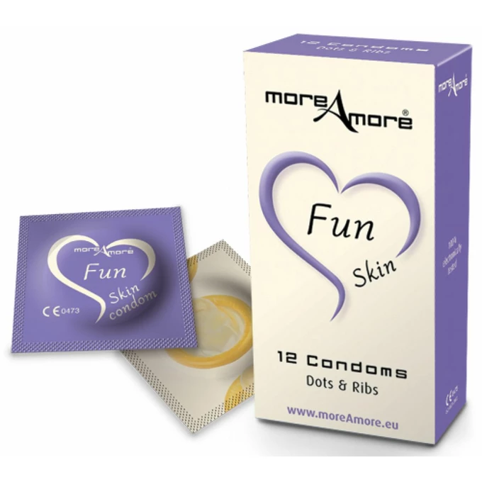 MoreAmore Condom Fun Skin 12 szt - Prezerwatywy z wypustkami