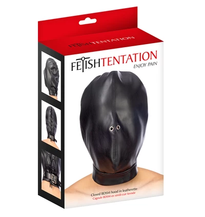 Fetish tentation Maska Closed BDSM Hood in leatherette - maska bdsm