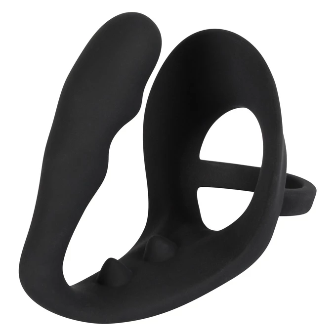 Black Velvets Ring + Plug - Pierścień erekcyjny z korkiem analnym