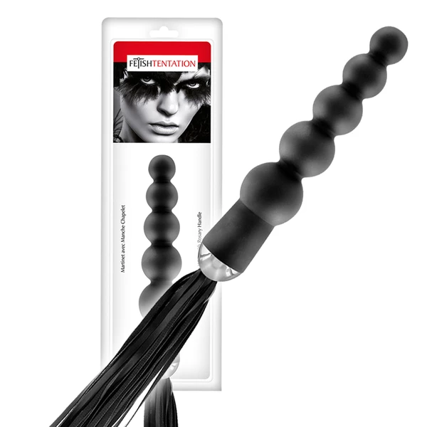Fetish tentation Whip With Rosary Handle - Pejcz z kulkową sondą