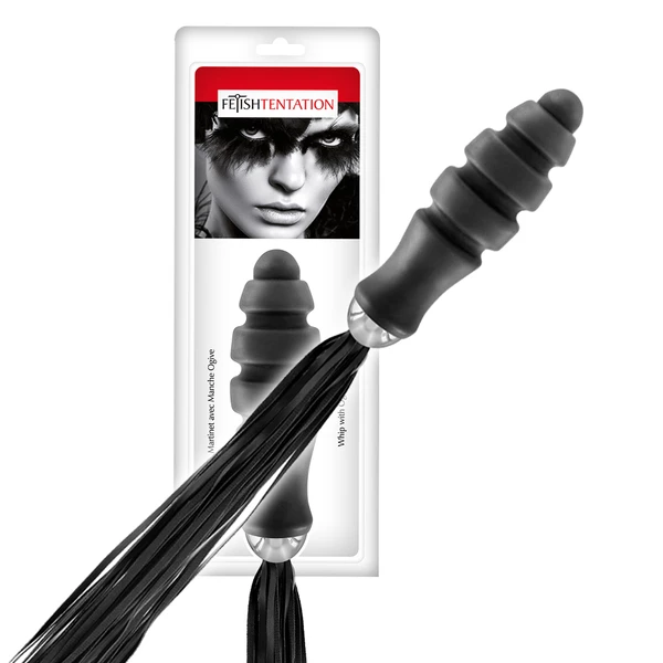 Fetish tentation Whip With Ogive Handle - Pejcz z korkiem analnym
