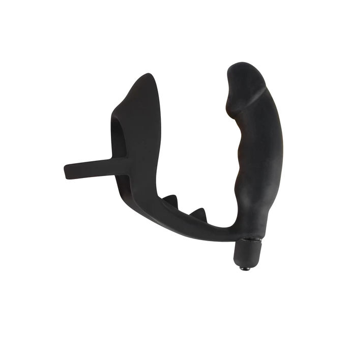 Black Velvets Ring + Vibro Plug - Wibrujący korek analny z pierścieniem erekcyjnym