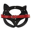 Bad Kitty Cat Mask Red - Maska BDSM na twarz