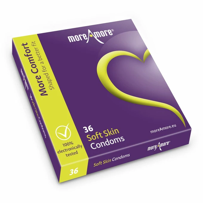 MoreAmore Condom Soft Skin 36 szt - Prezerwatywy o ułatwionym zakładaniu