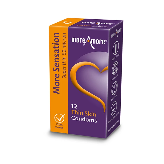 MoreAmore Condom Thin Skin 12 szt - Ultracienkie prezerwatywy