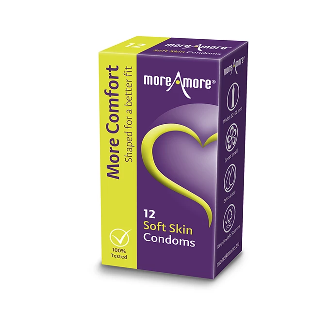 MoreAmore Condom Soft Skin 12 szt - Prezerwatywy o ułatwionym zakładaniu