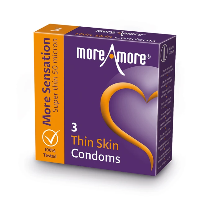 MoreAmore Condom Thin Skin 3 szt - Ultracienkie prezerwatywy