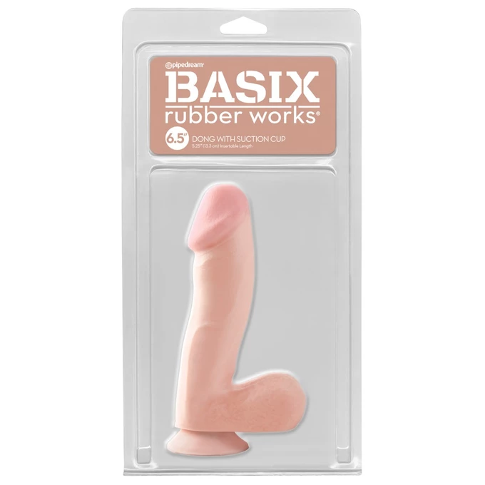 Basix Rubber Works 6.5&quot; Dong With Suction Cup - Dildo klasyczne