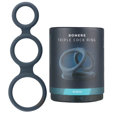 Boners TRIPLE COCK RING - elastyczny pierścień erekcyjny