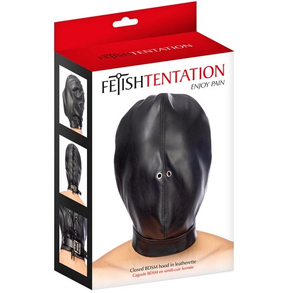 Fetish tentation Maska Closed BDSM Hood in leatherette - maska bdsm