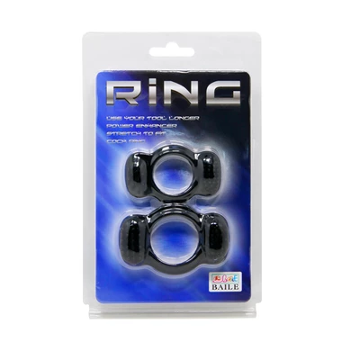 Baile Double Cock Ring - zestaw elastycznych pierścieni erekcyjnych