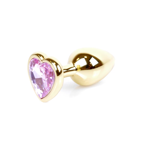 Boss Series Jewellery Gold Heart Rose - Korek analny, fioletowy