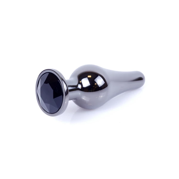 Boss Series Jewellery Dark Silver Butt Black - Korek analny, czarny