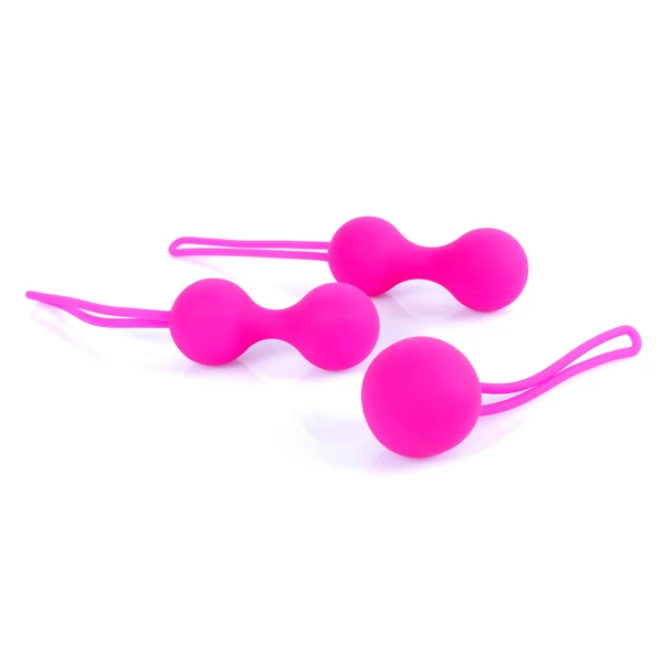 Boss Series Silicone Kegal Balls Set Pink - Zestaw kulek gejszy