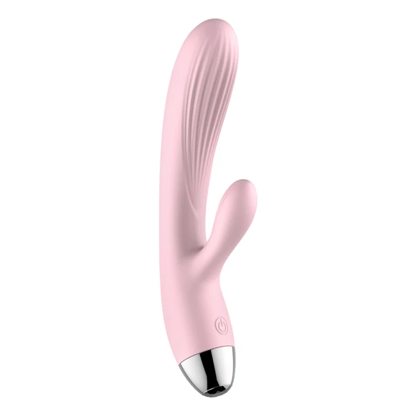 Boss Series Silicone Vibrator Pink 10 - Wibrator króliczek z funkcją podgrzewania