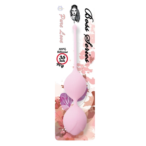 Boss Series Silicone Kegel Balls 90G Light Pink - Kulki gejszy, jasnoróżowe