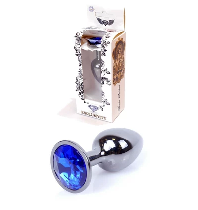 Boss Series Jewellery Dark Silver Dark Blue - Korek analny, niebieski