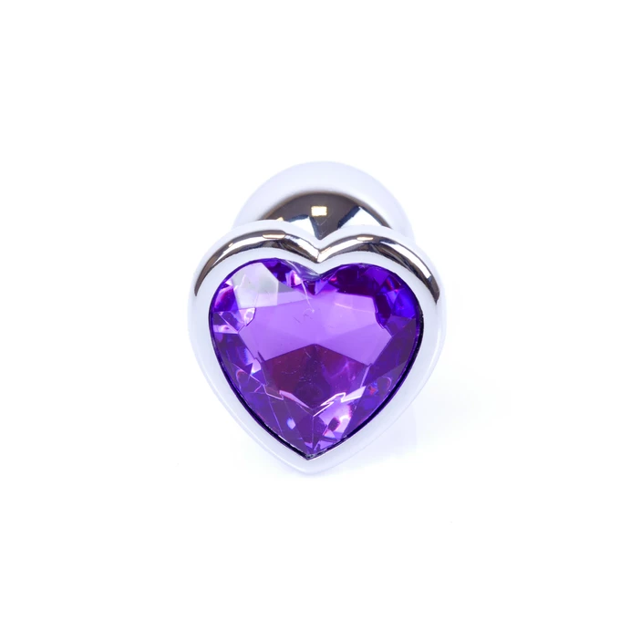 Boss Series Jewellery Silver Heart Purple - Korek analny, fioletowy