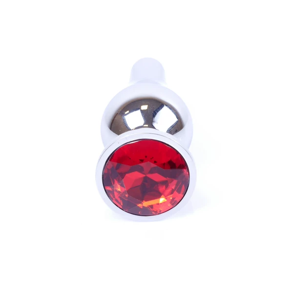 Boss Series Jewellery Silver Butt Red - Korek analny, czerwony