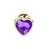 Boss Series Jewellery Gold Heart Purple - Korek analny, fioletowy