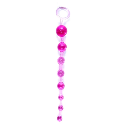 Boss Series Jelly Anal 10 Beads Pink - Koraliki analne, różowe