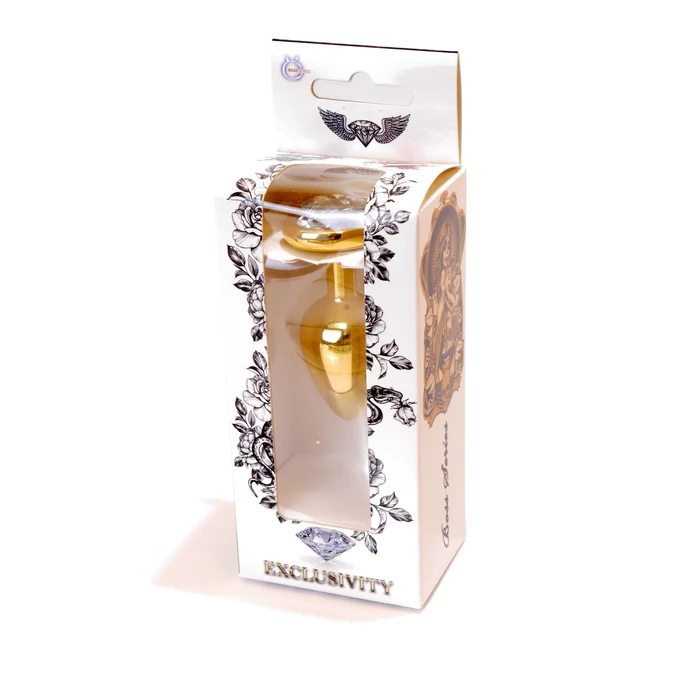 Boss Series Jewellery Gold Heart Clear - Korek analny, fioletowy