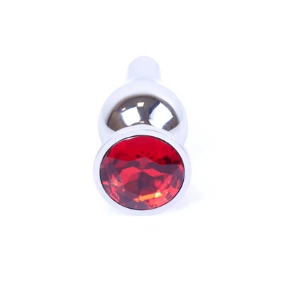 Boss Series Jewellery Silver Butt Red - Korek analny, czerwony