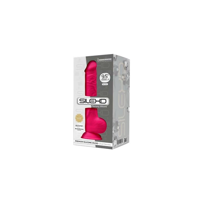 Cnex SD Model 3 - 9,5' Pink thermo - Dildo klasyczne termoaktywne, różowe