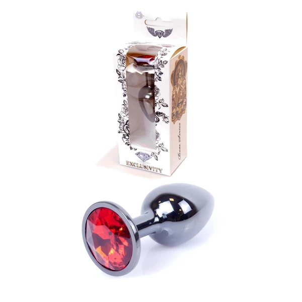 Boss Series Jewellery Dark Silver Red - Korek analny, czerwony