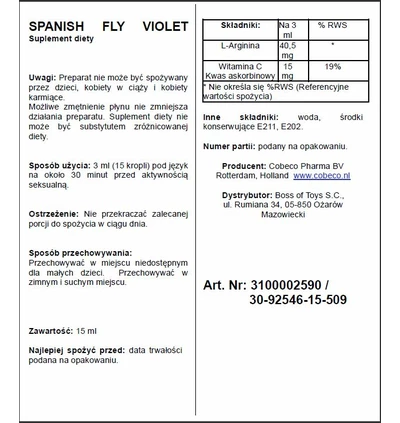 Cobeco Spanish Fly Violet - środek zwiększający libido