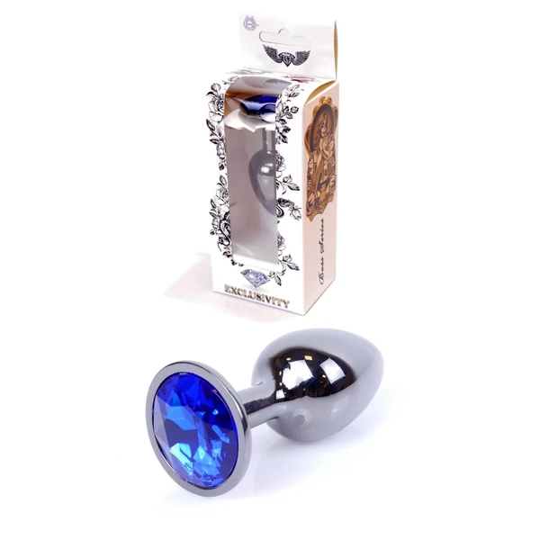 Boss Series Jewellery Dark Silver Dark Blue - Korek analny, niebieski