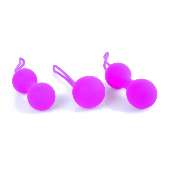 Boss Series Silicone Kegal Balls Set Purple - Zestaw kulek gejszy