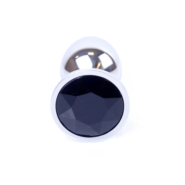 Boss Series Jewellery Silver Black - Korek analny, czarny