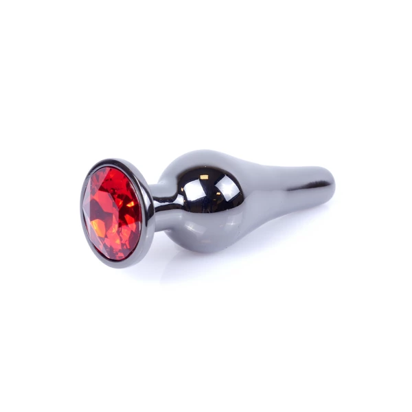 Boss Series Jewellery Dark Silver Butt Red - Korek analny, czerwony