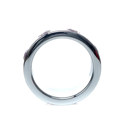 Boss Series Metal Ring Rose Diamonds L - Metalowy pierścień erekcyjny