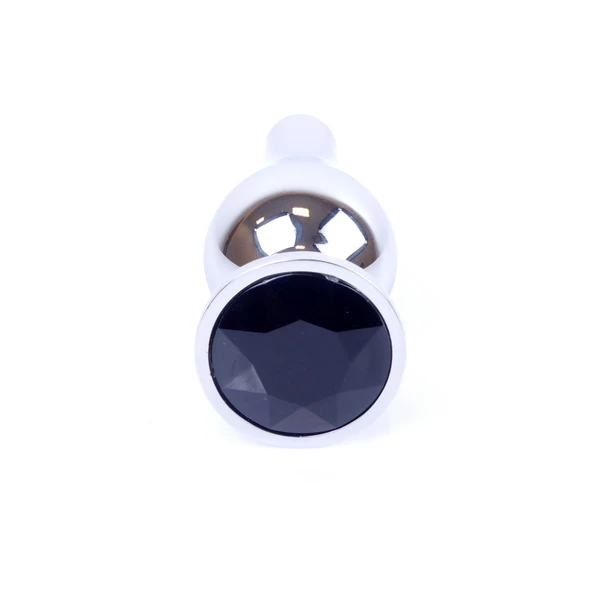 Boss Series Jewellery Silver Butt Black - Korek analny, czarny