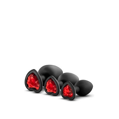 Blush Luxe Bling Plugs Training Kit Red Gems - Zestaw korków analnych