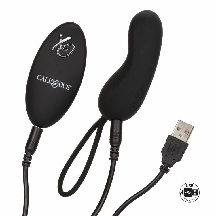 CalExotics Remote Rechargeable Curve Black - Wibrujące jajeczko na pilota